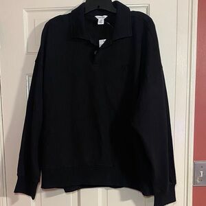 Calvin Klein Black Polo Collar Sweatshirt